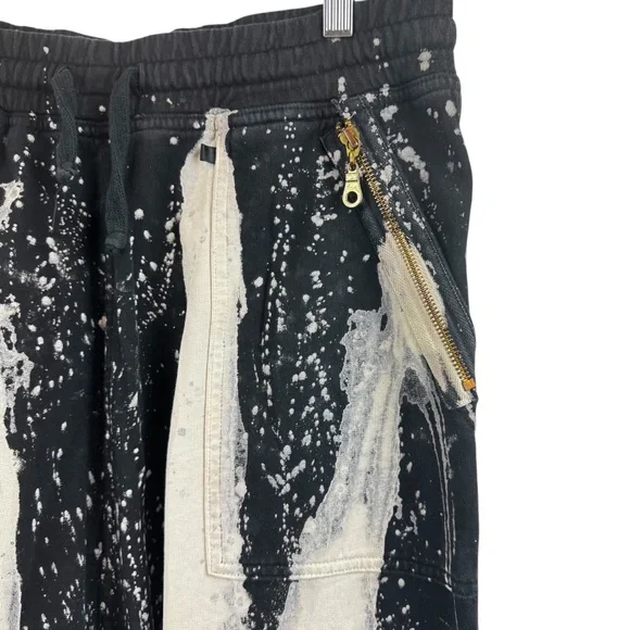 Men's Robins Jeans Sweatpants Galatic Black and White Abstract Joggers Sz S - Picture 5 of 11